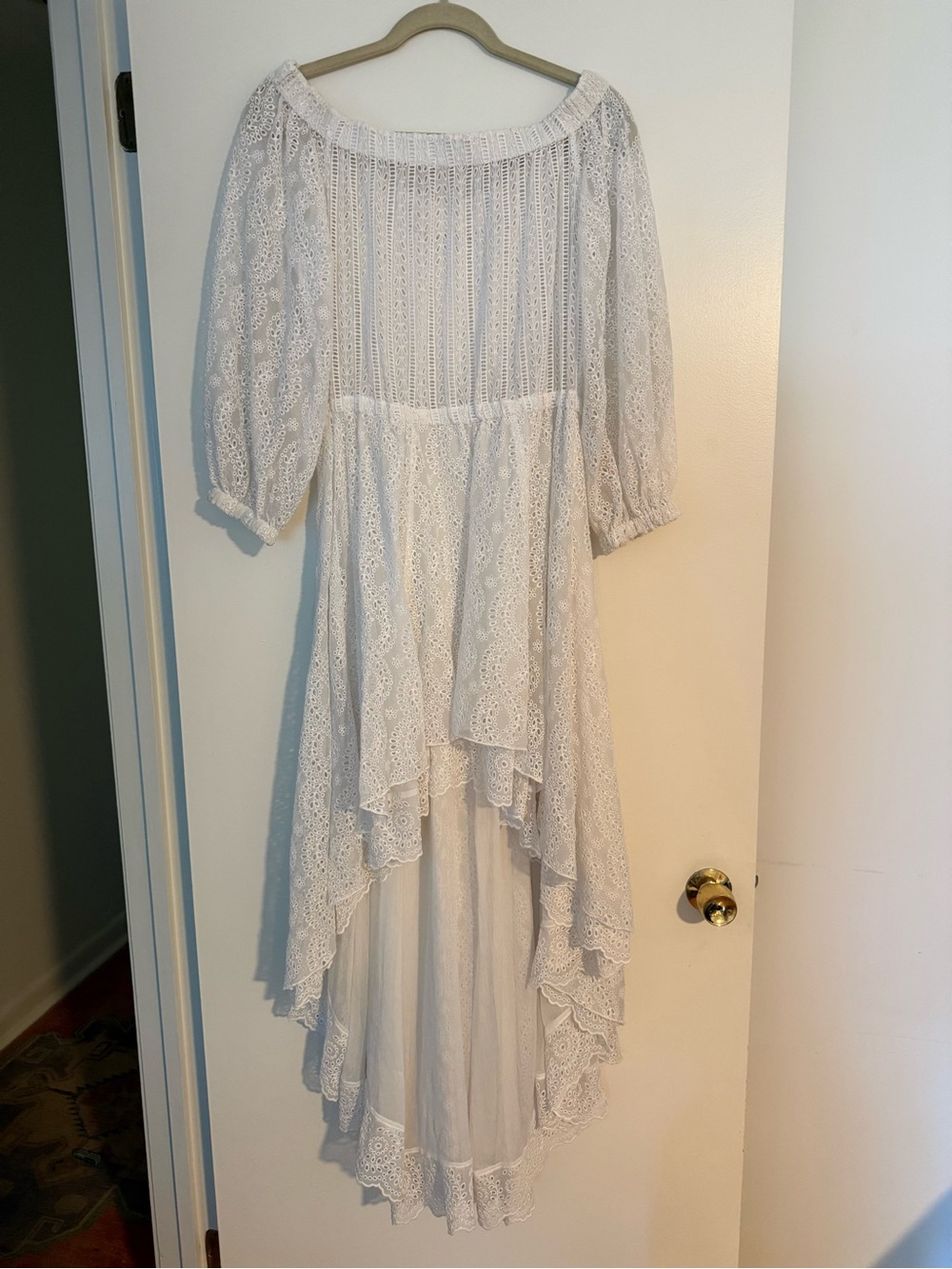 Philosophy di Lorenzo Serafini Ivory Lace High-Low Dress